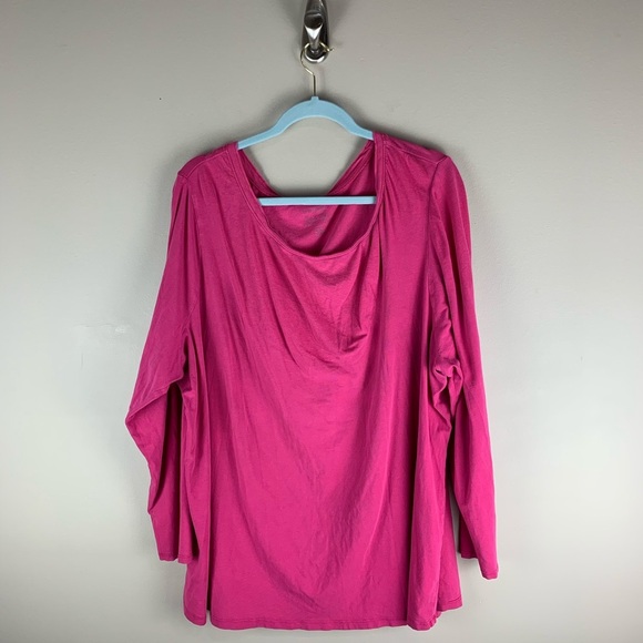 Lane Bryant Pink Stretch Long Sleeve Tee 26/28 - Picture 1 of 7